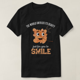 Schwarzes "Die Welt entfaltet ihre Schönheit" läch T-Shirt