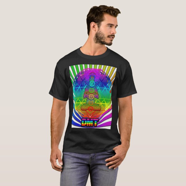 Schwarzes DMT-Chakra T-Shirt (Vorne ganz)