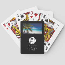 Schwarzes Dolphin-Silhouette-Monogramm-Foto Spielkarten