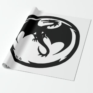 Schwarzes Drachenweißpapier mit weißer Matte Geschenkpapier