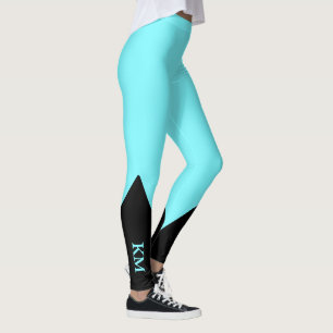 Schwarzes Dreieck Ursprünglich Elektrisch blau Leggings