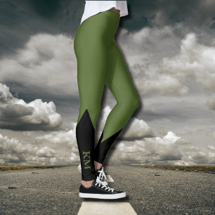 Schwarzes Dreieck   Ursprünglich   Olive Green Leg Leggings