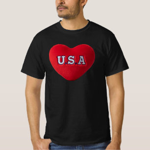 Schwarzes dunkles T-Shirt USA LOGO