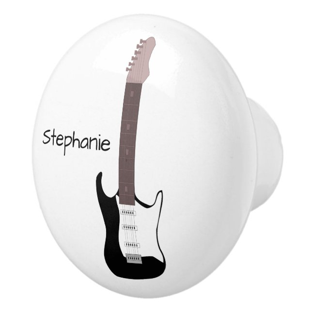 Schwarzes E-Gitarren-Design personalisiert Keramikknauf (Rechts)