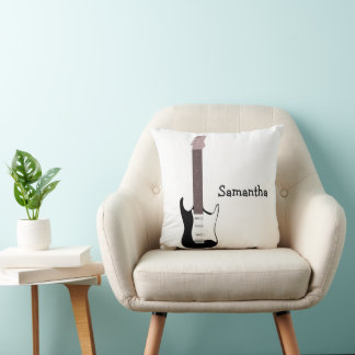 Schwarzes E-Gitarren-Design personalisiert Kissen
