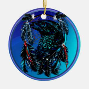 Schwarzes Eagle_Dreamcatcher-Ornament Keramikornament