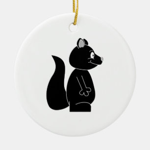 Schwarzes Eichhörnchen Keramik Ornament