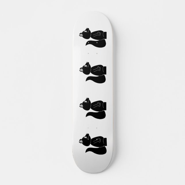 Schwarzes Eichhörnchen. Skateboard (Vorne)