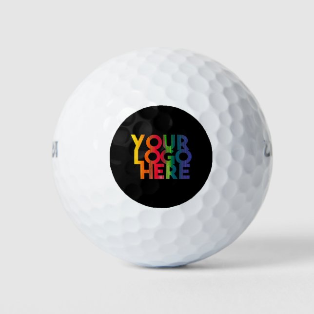 Schwarzes einfaches Firmenlogo Golfball (Vorderseite)