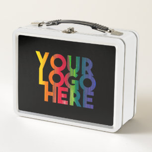 Schwarzes einfaches Firmenlogo Metall Brotdose