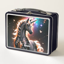 Schwarzes Einhorn mit Gold-Mane-Individuelle Name-