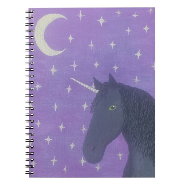 Schwarzes Einhorn Notizblock (Vorderseite)