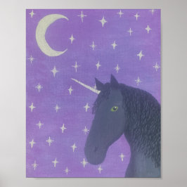 Schwarzes Einhorn Poster