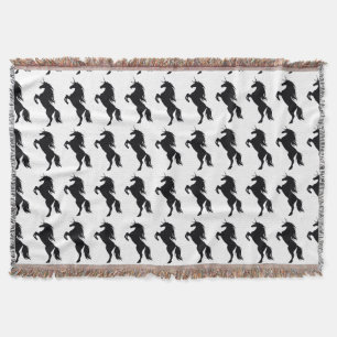 Schwarzes Einhorn-Silhouette-Keule Decke