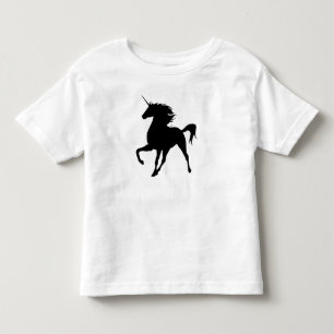 Schwarzes Einhorn-Silhouette-Shirt Kleinkind T-shirt