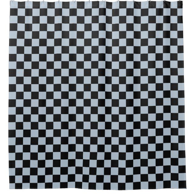 Schwarzes Eis kariert Duschvorhang (Vorderseite)