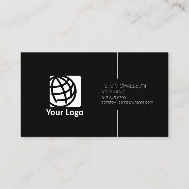 Schwarzes Elegant für Finanzdienstleistungen Visitenkarte (Vorderseite)