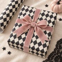 Schwarzes Elfenbein-Harlekin-Halloween-Geschenkpap