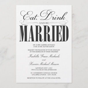 Schwarzes Essen, Trinken und Verheiratet sein   Ei Einladung