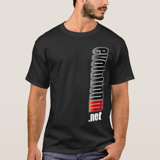 Schwarzes EvolutionM.Net Shirt (schräg gelegene (Vorderseite)