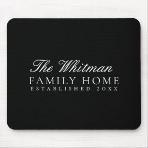 Schwarzes Familienheim Mousepad