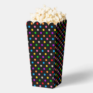 Schwarzes farbenfrohes Regenbogen-Punkte-Design Geschenkschachtel