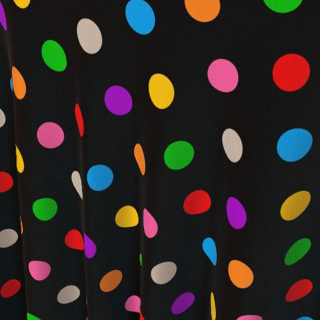 Schwarzes farbenfrohes Regenbogen-Punkte-Design  Stoff (Von Creator hochgeladen)