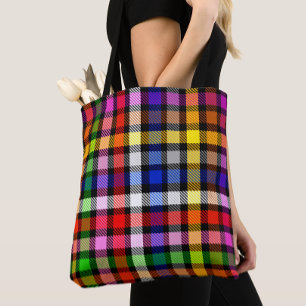 Schwarzes farbenfrohes Twill-Karo-Tartan-Design