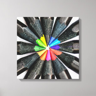 Schwarzes farbige Bleistifte Leinwanddruck