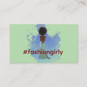 Schwarzes Fashion Girly mit Afro Visitenkarte