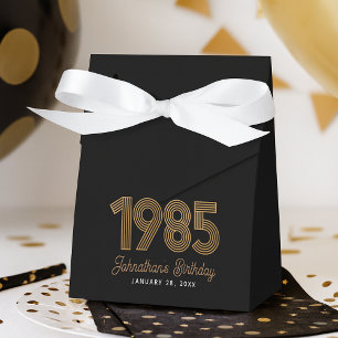 Schwarzes Fauxgold 1985 40. Geburtstag Geschenkschachtel