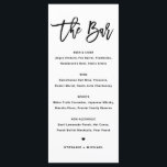 Schwarzes feines modernes Kalligrafie Hochzeitssti Menükarte<br><div class="desc">Fügen Sie diese individuell anpassbaren Getränke-Menükarte Papier zu Ihrem Event-Tischdecke hinzu. Es zeichnet sich durch moderne Kalligraphie und einfache Typografie in schwarz aus. Diese moderne Kalligraphie-Bar-Karte eignet sich ideal für Hochzeiten,  Brautpartys,  Babyduschen und vieles mehr.</div>