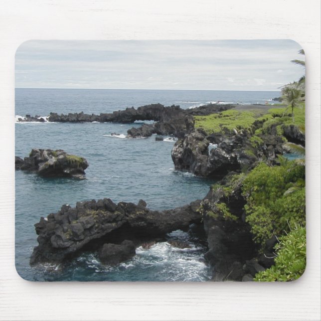 Schwarzes Felsenhawaiianer mousepad (Vorne)