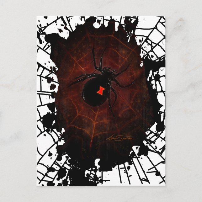 Schwarzes Fenster Postkarte (Vorderseite)