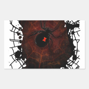 Schwarzes Fenster (Signature-Design) Rechteckiger Aufkleber