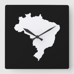 Schwarzes festliches Brasilien in Emporio Moffa Quadratische Wanduhr