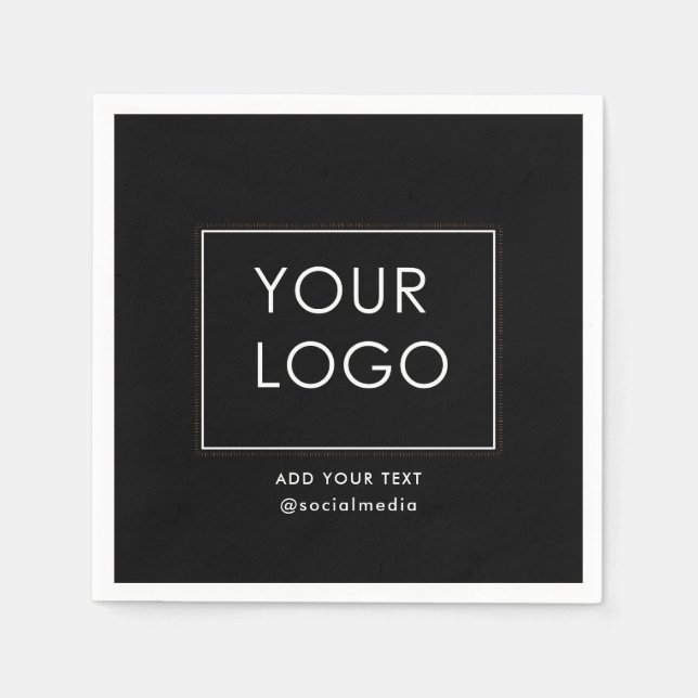 Schwarzes Firmenlogo für moderne Unternehmen Serviette (Vorderseite)