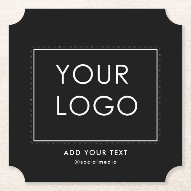 Schwarzes Firmenlogo für moderne Unternehmen Untersetzer (Vorderseite)