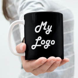 Schwarzes Firmenlogo Kaffeetasse