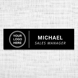 Schwarzes Firmenlogo Namensschild