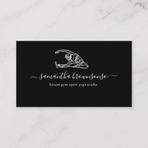 Schwarzes Fitnessstudio Sport Yogastudio Visitenkarte