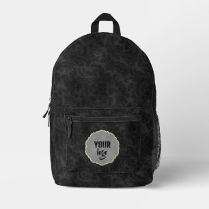 Schwarzes florales Gotisches Muster Bedruckter Rucksack