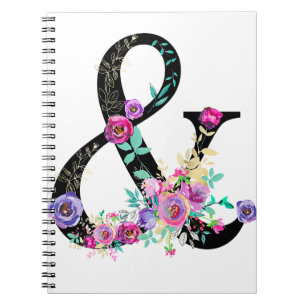 Schwarzes florales modernes Und-Zeichen Chic rusti Notizblock