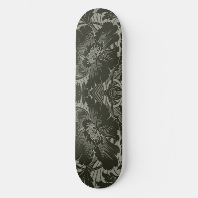 Schwarzes Flower Skateboard (Vorderseite)