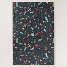 Schwarzes Flugzeug und Flugmuster