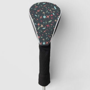 Schwarzes Flugzeug-und Luftfahrt-Muster Golf Headcover
