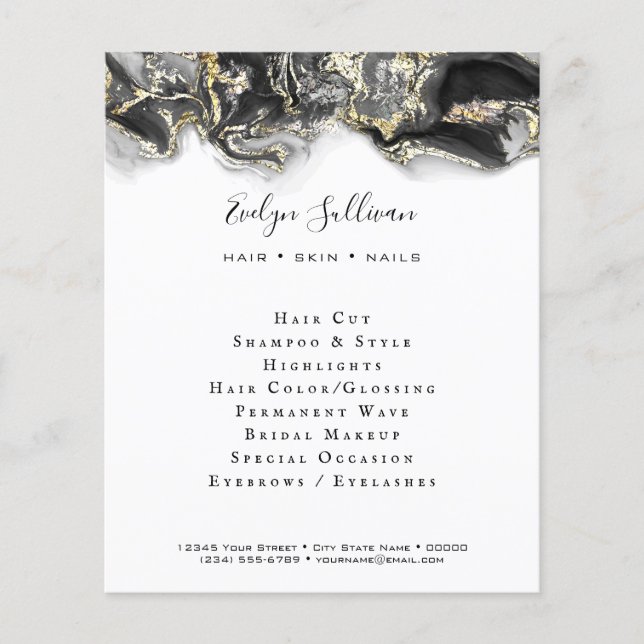 schwarzes Fluid Marble Design Flyer (Vorne)