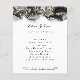 schwarzes Fluid Marble Design Flyer