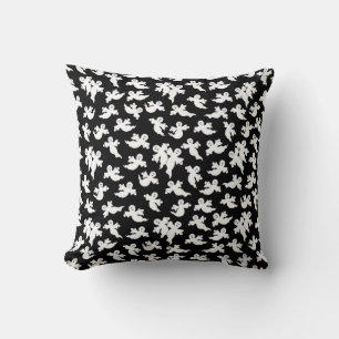 Schwarzes Flying Ghosts Pillow Kissen