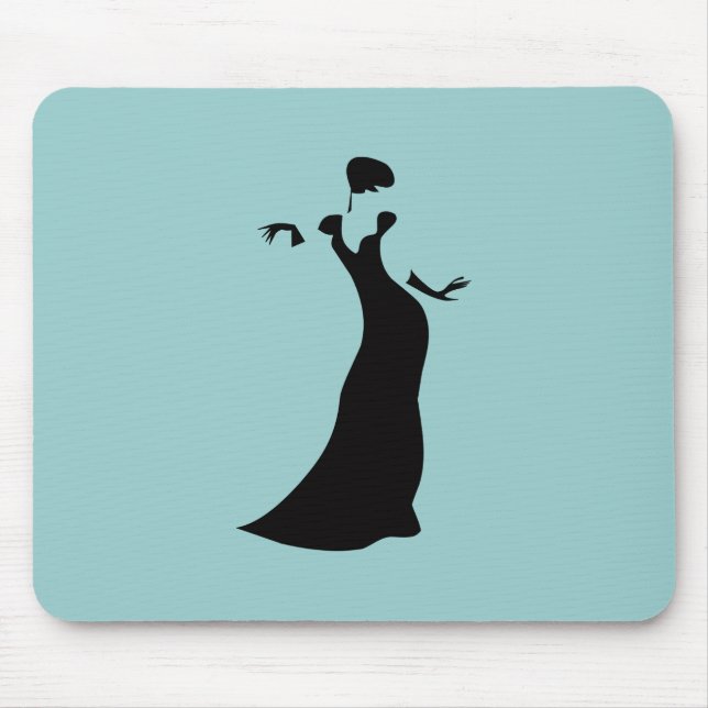 Schwarzes formales Kleid Mousepad (Vorne)